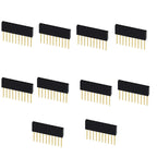 10PCS 2.54mm Pitch Straight Pin Header Male Connector 1x6/1x8/1x10/1x15/1x20/1x40 2x6/2x8/2x10/2x20 Single/Double Row PC