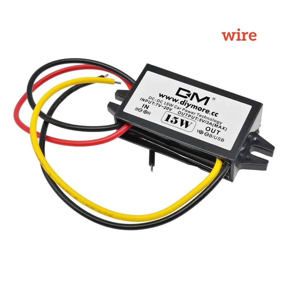 DC-DC Step Down Buck Converter Power Supply Module for Car 12V to 5V 3A 15W for Car Male Female USB Mini USB Micro USB Adapter