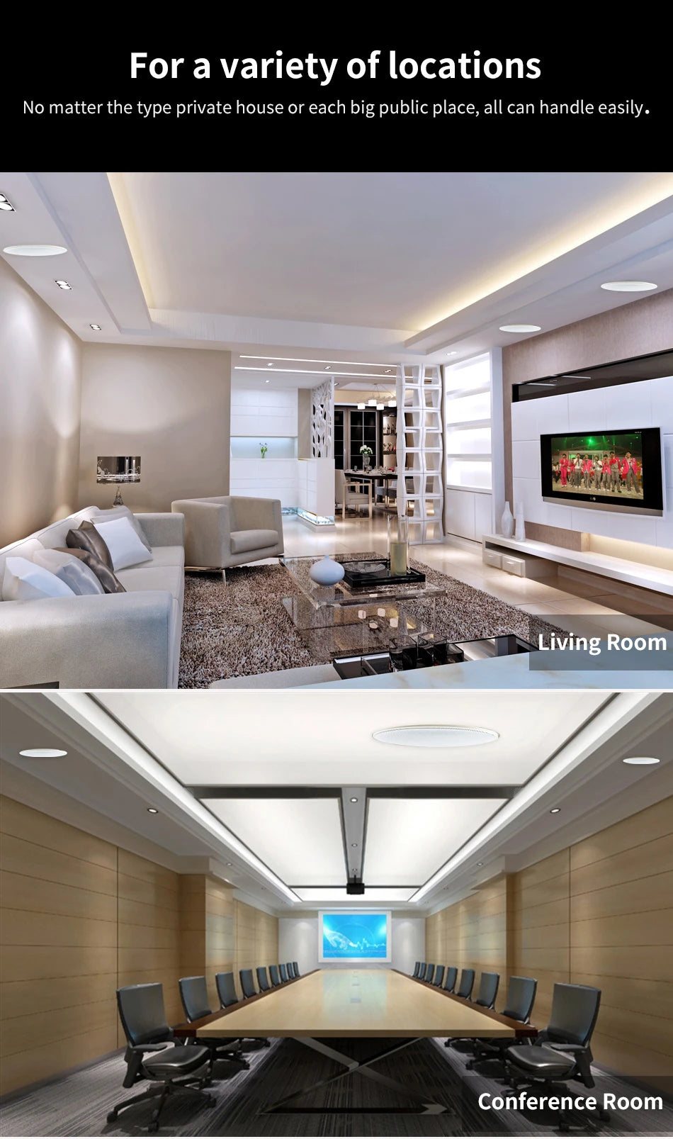 3 Inch 10W Wall Ceiling Speakers 8 ohm Impedance Full Range Stereo Sound Embedded Passive Speakers Home Background Music System