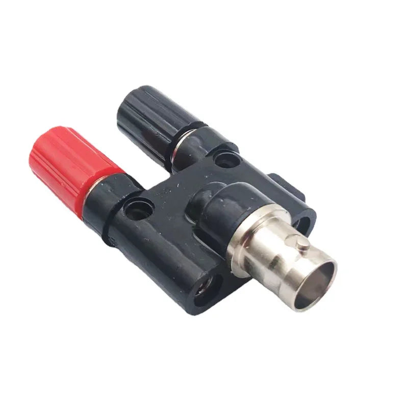 Q9 BNC Banana To Two Dual 4mm Banana Male Female Jack Coaxial Connector BNC Tee Type 3Way Splitter RF Adapter