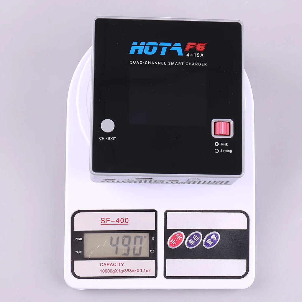 HOTA F6 QUAD-CHANNEL SMART Charger DC1000W 4*15A for Lipo LiIon NiMH Lipo Battery Balance Charger Discharger with USB 45W Type-C