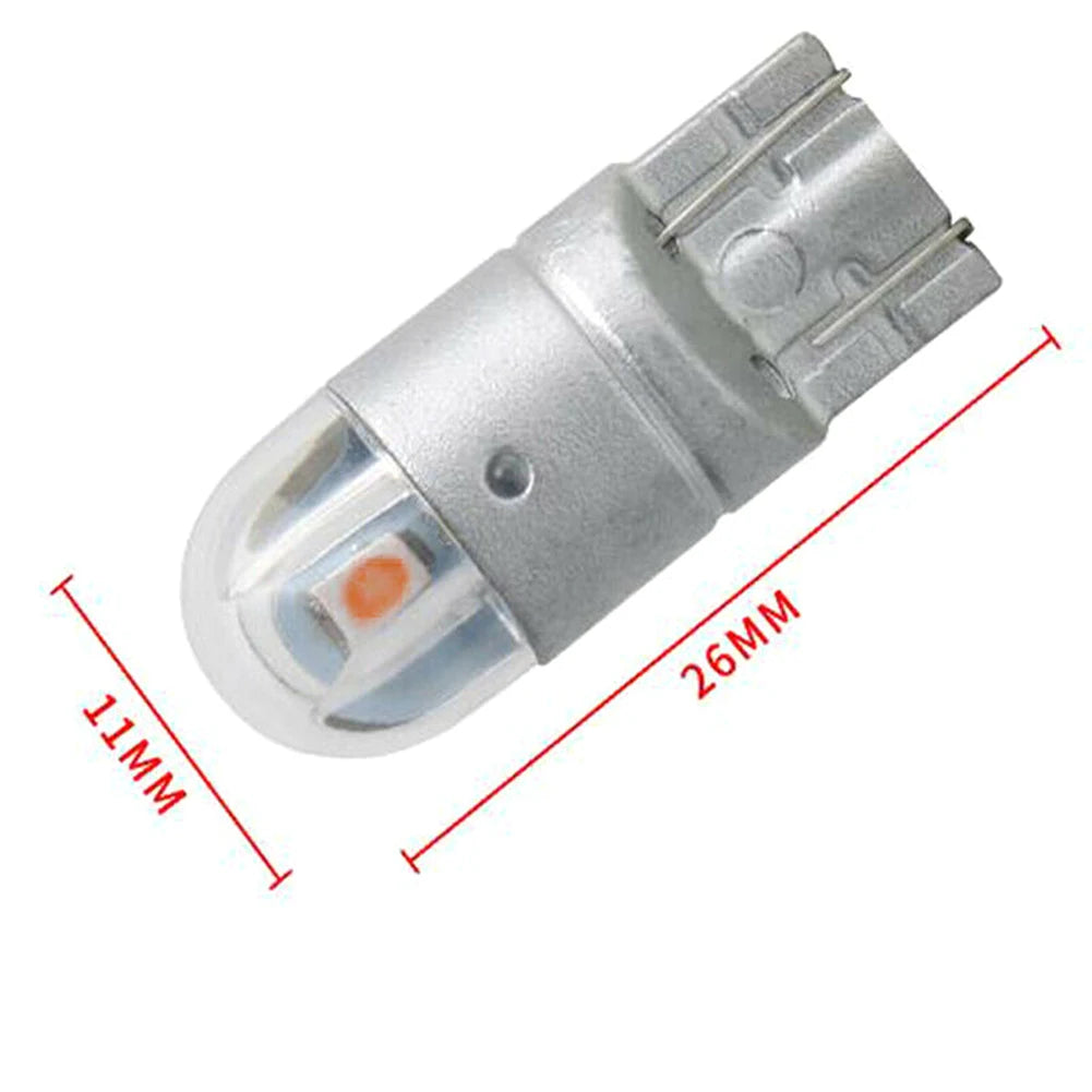 1Pcs T10 2SMD 3030 W5W 194 168 LED Reading License Plate Light Side Lamp DRL Amber Universal Car Lighting