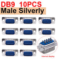 10PCS DB9 Adapter Connector Core RS232 Serial COM Plug Connectors Hole/pin DB15 Female Male Port Socket D Sub DP9 Plastic Case