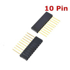 10PCS 2.54mm Single Row Pin 10MM PC104 Long Female Pin Header Socket Strip Stackable PCB Connector 1*6p 8p 10p For Arduino