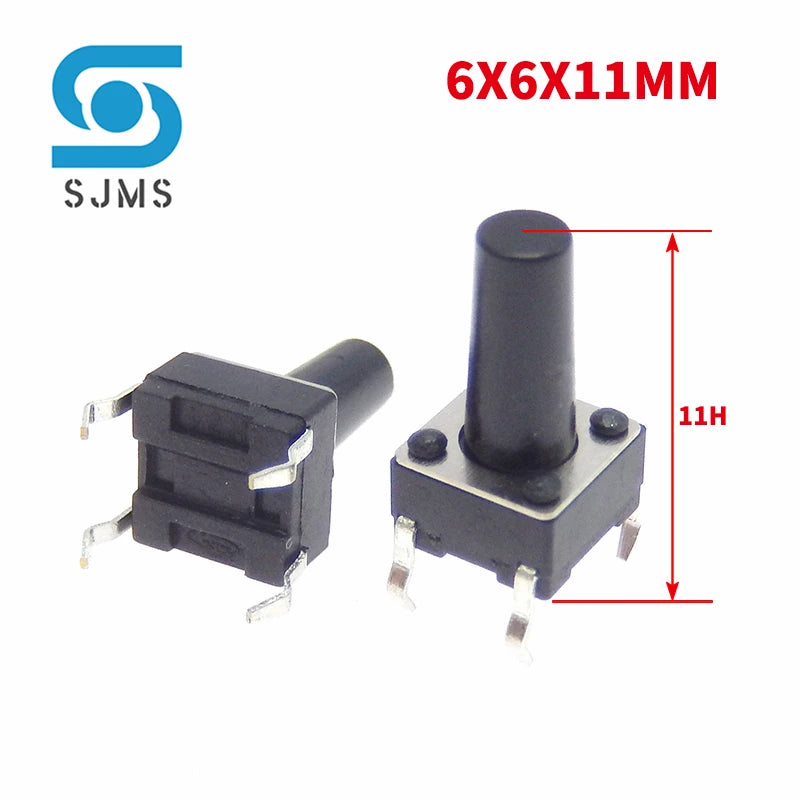 20/50PCS 6X6 6X6X5mm DIP 4Pin Tactile Micro Push Button Switch 6*6*4.3/5/6/7/8/9/10/11/12/13MM Micro Touch Button Power Switches