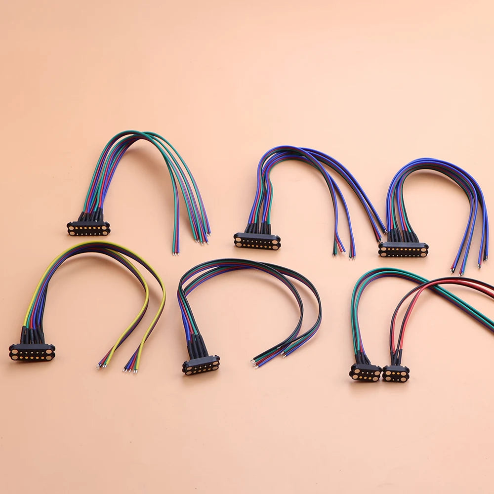 1Set 2.5/2.54 MM Pitch Spring Loaded Male Female 2P 3 4 5 6 7 8  Pole Through Holes PCB BTB Connector 2A DC Magnetic Pogo Pin