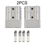 2Pcs Double Pole With Copper Contact Power Connectors 50 AMP 600V Charging Plug For Plug Cable Terminal Battery Power