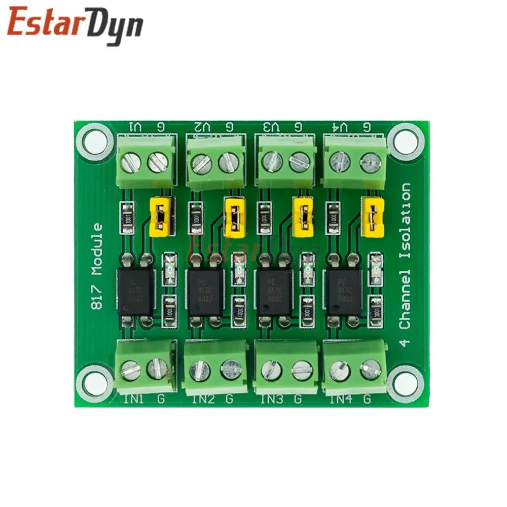EstarDyn 2/4 Ch PC817 Photoelectric Isolator Board, DC 3.6-30V Optocoupler Module for Raspberry Pi