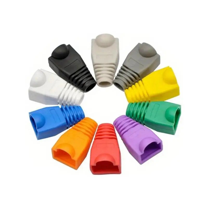 50/100Pcs RJ45 Cable Connector Plug Cover Ethernet Network Cable Connector Plugs Strain Relief Boots - Plastic