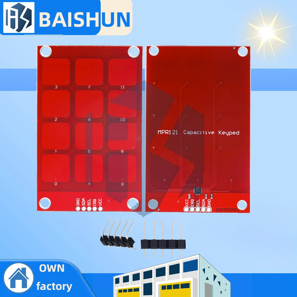 12-Button Capacitive Touch Keypad (MPR121): I2C Interface Sensor Module – for Arduino-Compatible