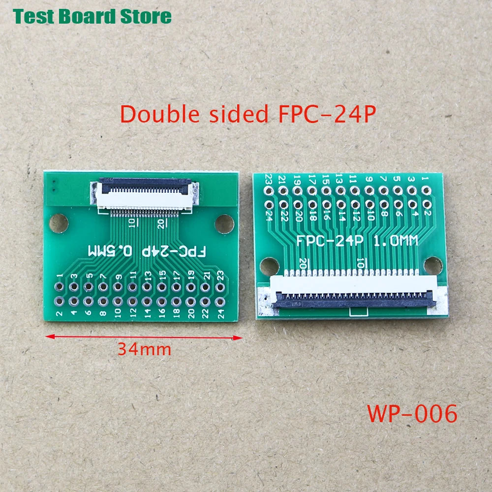 1pcs  Test Board FPC 6 8 10 12 20 30 24 Pin PCB Double Sided FFC FPC Flex Cable Adapter Pitch 0.5mm 1.0mm to 2.54mm Connector