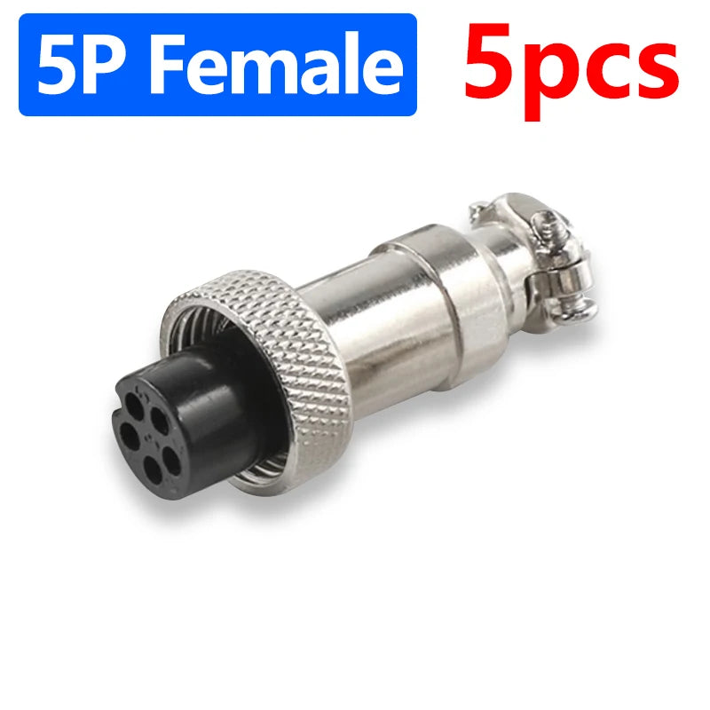 Connector GX12 small metal aviation socket 2/3/4/5/6/7pin electric cable terminal fixed type and butt mobile type Female&male