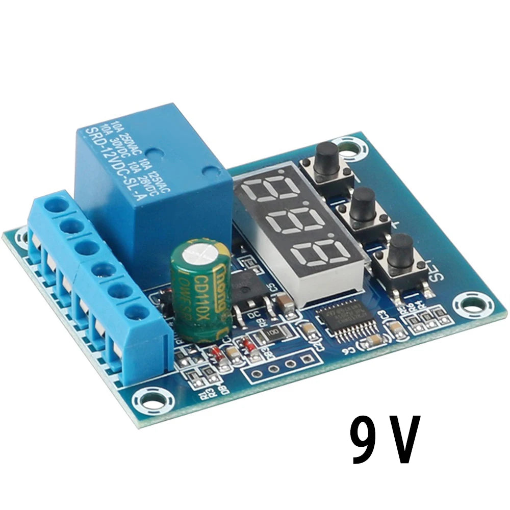 DC 9V 12V 24V Digital Voltage Control Relay Module Relay Switch Control Board Module LED Voltmeter Charging Discharge Monitor