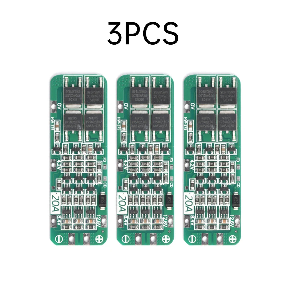 1-10Pcs 3S 20A Li-ion Lithium Battery 18650 Charger Protection Board PCB BMS 11.1V 12V 12.6V Cell Charging Protecting Module
