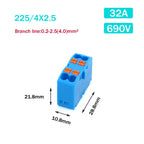 Wire Electrical Connectors PTFIX 2.5mm Wire Merging And Branching Device Push-in Terminal Block Connector Mount On Din Rail