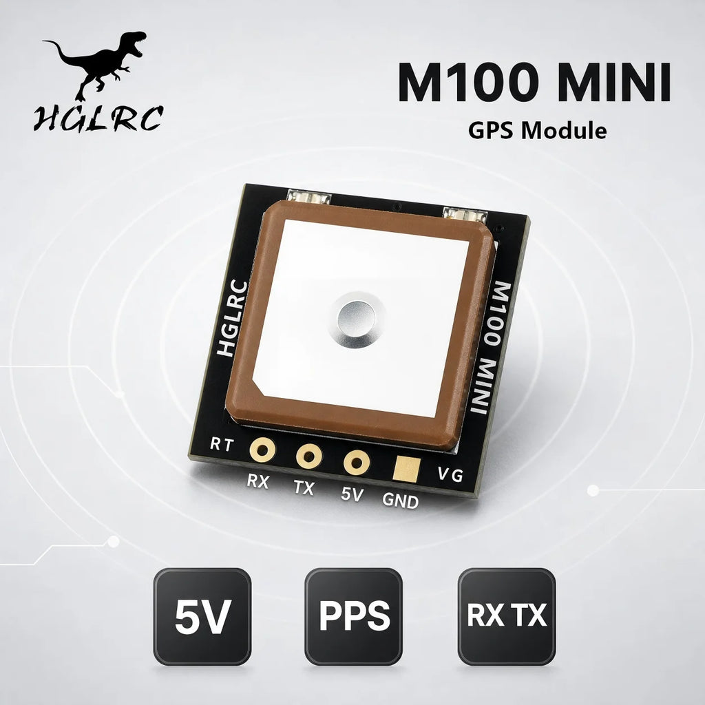 HGLRC M100 MINI GPS Module 15x15x5.2mm 2.6g M10 Chip UBLOX 10Hz For 2-7 Inch Long Range FPV Racing RC Drone Quadcopter DIY Parts