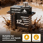 HobbyPark Waterproof 12kg HD1223 Digital High Torque Coreless Metal Gear Servo with Mount Arm Link Set for TRX4M 1/18 RC Crawler