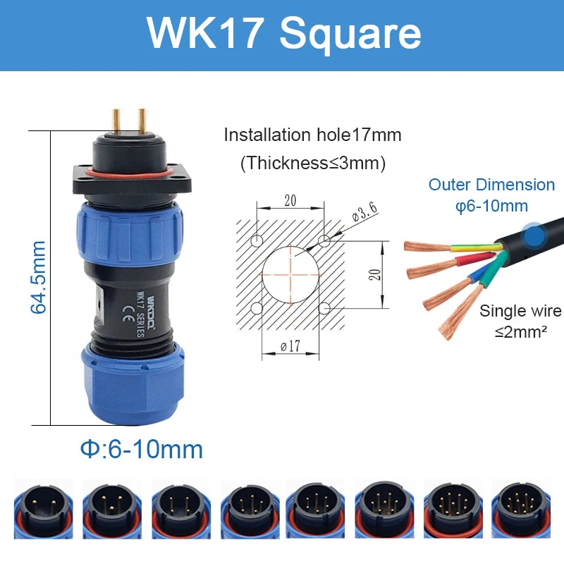 SP11 Tin Soldering Waterproof Connector IP68 Male Plug&Female Socket Rear-nut Docking Panel Mount 2/3/4/5 Pin Cable Wire Connect
