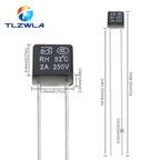 100PCS RH 92 95 102 105 115 120 125 130 135 140 145 150 Degree Thermal Fuse RH Temperature Fuse 2A 250V Fan Motor Thermal Fuse