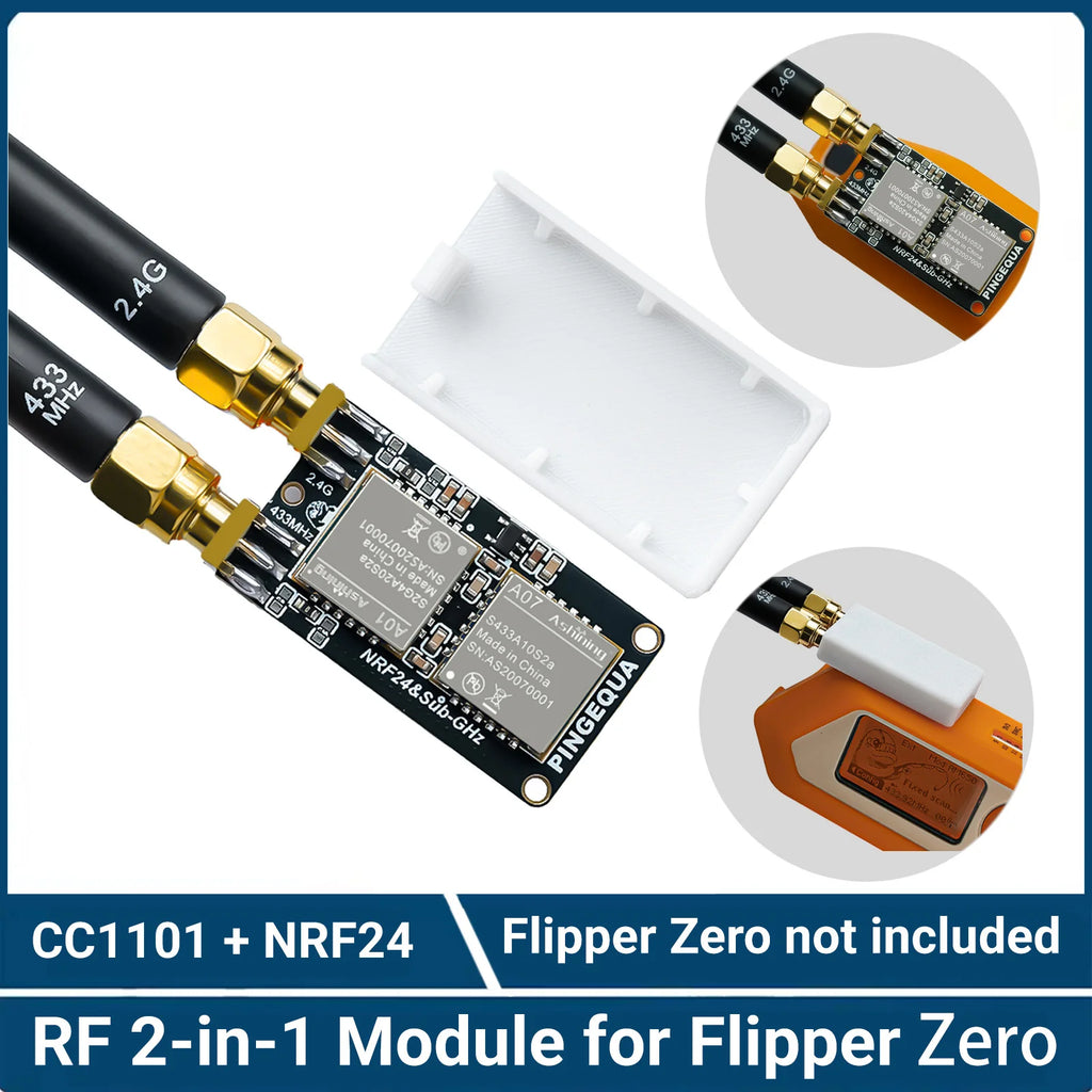Flipper Zero RF Development Board, PINGEQUA RF Lab App-Ready, NRF24 + CC1101 Module 2.4GHz & 433MHz Auto Switch
