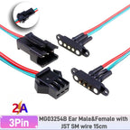 1 Set 2A 3A JST SM Plug DC Magnetic Pogo Pin Connector 2 3 4 5 6 Pin Male Female 2.54 mm Socket Adapter for LED Strip Lamp