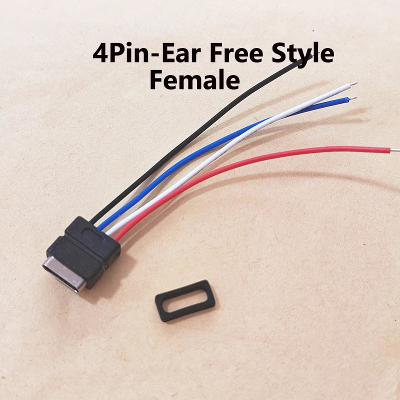 1/2/5PCS Type-C Male 2Pin Wired Connector Power Bank Dedicated 4Pin Waterproof Female Socket With Solder Wire For Electronics