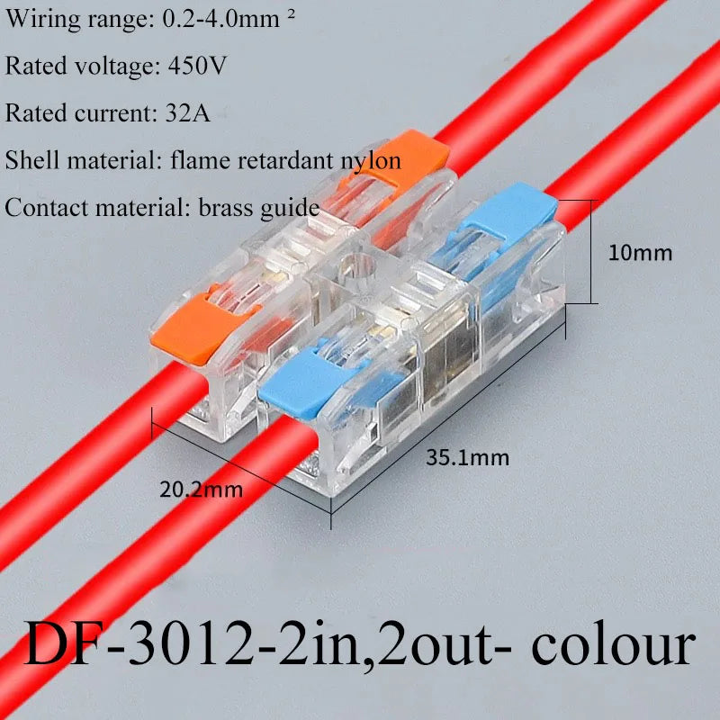 Connector Terminal Blocks Fast Cable Terminals Crimp Push-type Multiple-in Multiple-Outlet Wire Docking LED Terminals