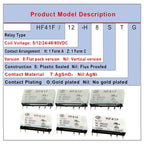 5/10 Sets Slim Relay HF41F 5V 12V 24VDC With Relay Base 41F-1Z-C2-1 LED & Circuit Protection DIN Rail Ulitra-thin Relay Modules