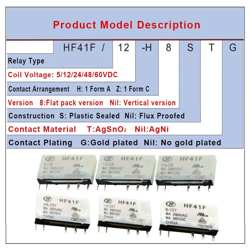 5/10 Sets Slim Relay HF41F 5V 12V 24VDC With Relay Base 41F-1Z-C2-1 LED & Circuit Protection DIN Rail Ulitra-thin Relay Modules