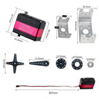 4PCS RDS51150 Metal Gear Digital Servo 150KG Robotic Servo Motor 12V Double-Shaft U Mounting Bracket 180/270 Degree for RC Cars