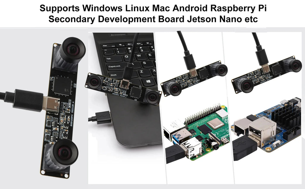 ELP 1200P Global Shutter USB Webcam Synchronization Dual Lens Camera Module High Speed 120fps 3D Stereo UVC Industrial Camera