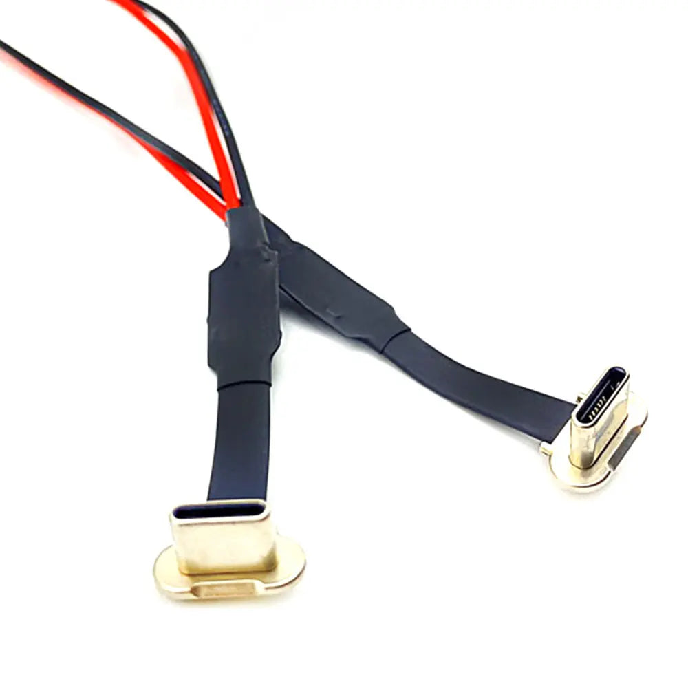 10Pcs USB C Type-c 2Pin 5A with 56K Resistor FPC Soft Flat Cable Male Charging Cable Fast Charge Wire Extention For Phone