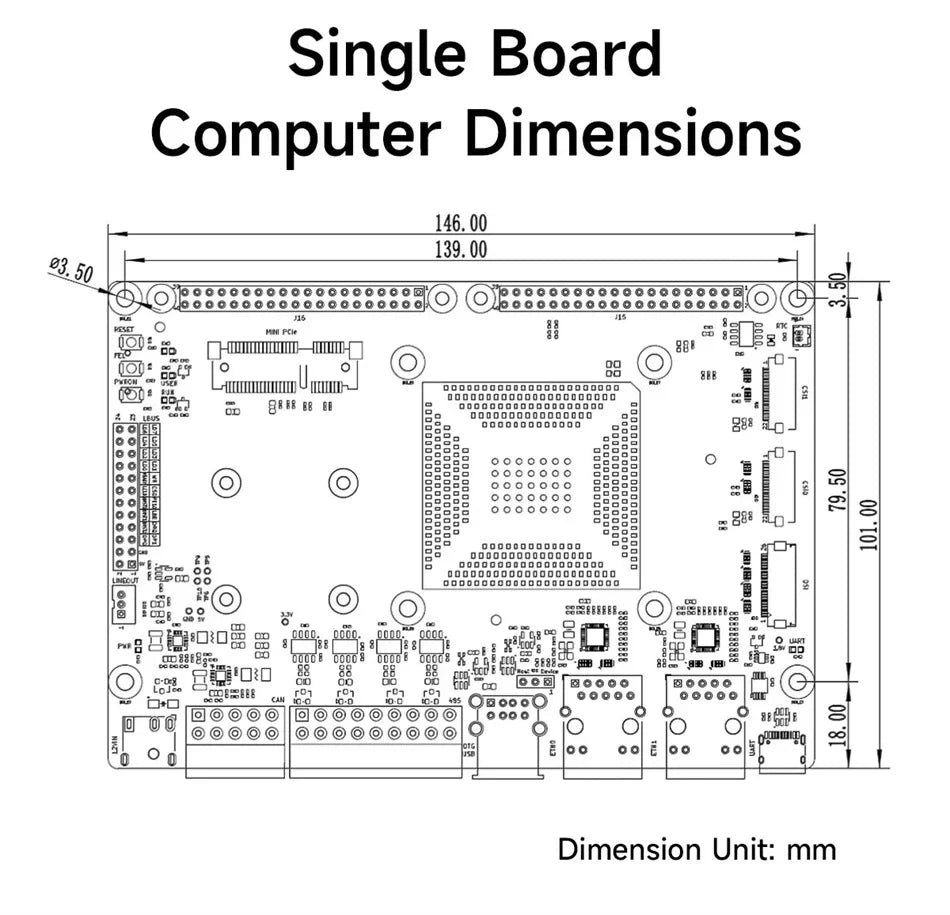 T536 Core Board Multi-core Heterogeneous Quad-core A55 CDSENET ECK33 ARM NPU RISC-VLGA Single-board Computer Industrial Grade