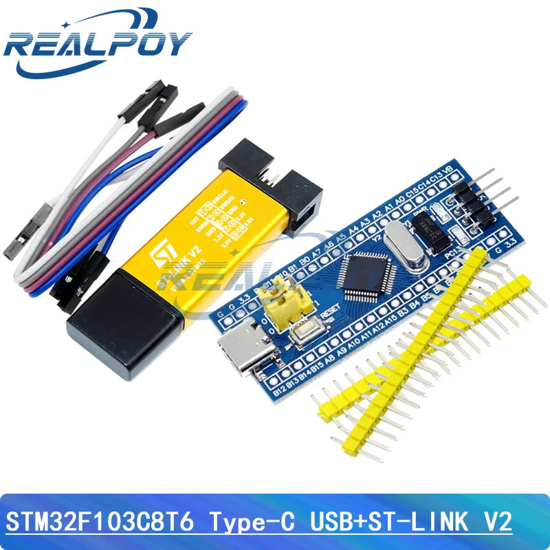 ST-LINK V2 Simulator Download Programmer STM32F103C8T6 STM32F103C6T6 ARM STM32 Minimum System Development Board Micro/Type-C USB