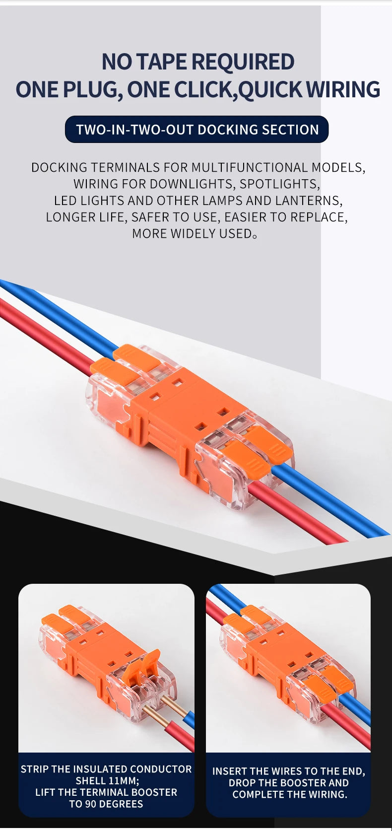 JINH CMK64 Series 18Pcs Mini Quick Connector Universal Compact Push-in Terminal Block Standard Solid Flexible Wires