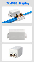 Parallel Wire Splitter Without Cutting, High-Power T-Type Main Branch Terminal Block, 1-In 2-Out for 1.5-6-10-16mm² Cables