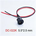 5.5*2.5/5.5*2.1mm Electric Lithium Battery Bicycle Connection Charging Port DC Power Supply Female Head With Cable Wired Socket