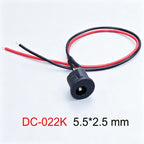 5.5*2.5/5.5*2.1mm Electric Lithium Battery Bicycle Connection Charging Port DC Power Supply Female Head With Cable Wired Socket