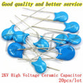 20pcs High Voltage Ceramic Capacitor 2KV 15pf 18pf 22pf 33pf 47pf 1nf 102 4.7nf 472 10nf 103 120pf 121 220pf 221 470pf 471 1.5nf