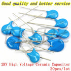 20pcs High Voltage Ceramic Capacitor 2KV 15pf 18pf 22pf 33pf 47pf 1nf 102 4.7nf 472 10nf 103 120pf 121 220pf 221 470pf 471 1.5nf