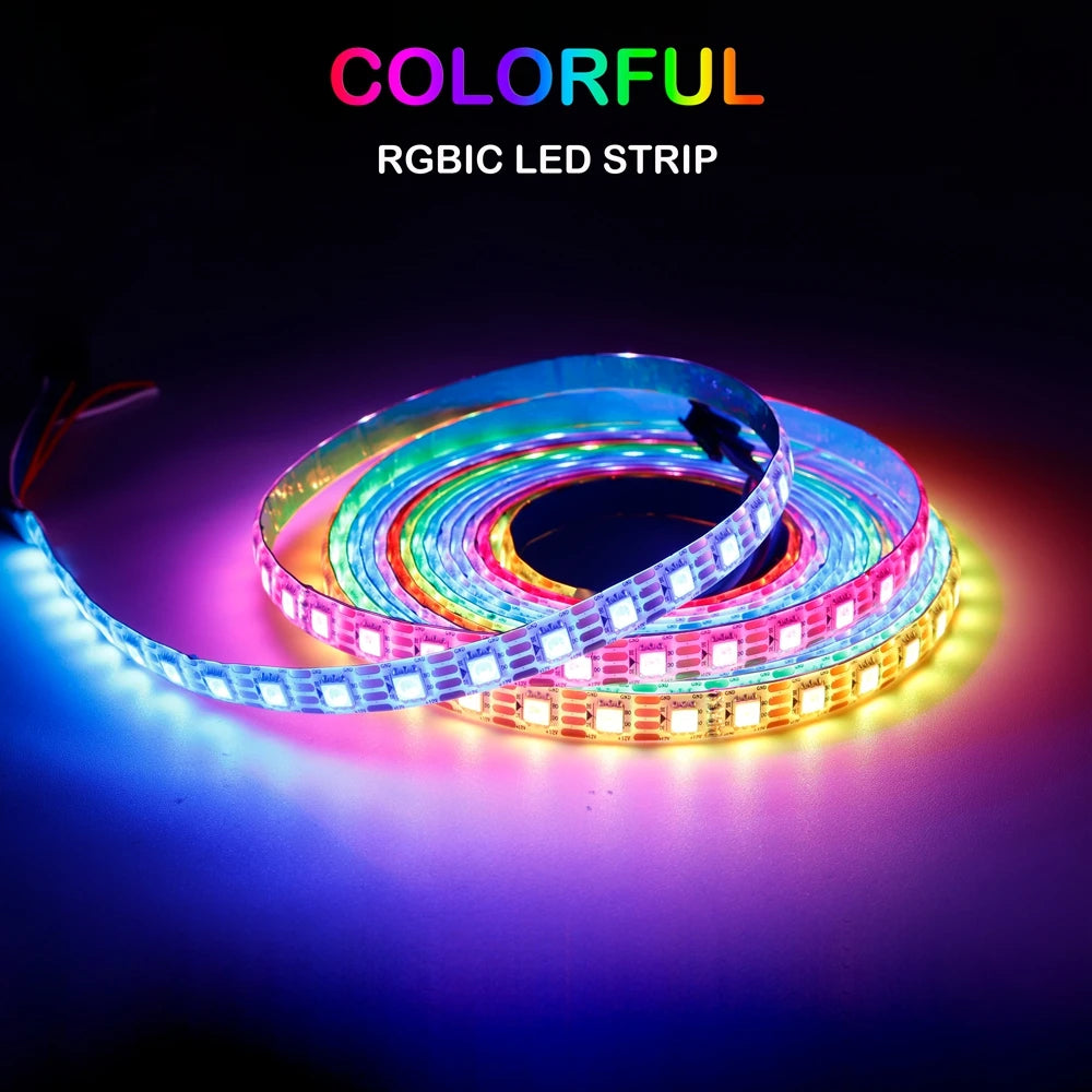 WS2812B WS2815 5050 RGBIC Smart LED Strip WS2812 Individually Addressable IC 30/60/74/96/144Pixels/Leds/m Light Tape DC5V/12V