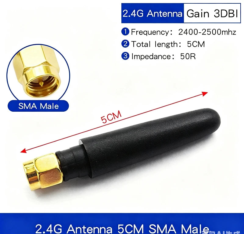 WiFi Antenna 6DBI 2.4GHz Foldable Glue Stick Antenna SMA Male Connector 2400-2500MHz Signal Booster For WiFi Router Wireless
