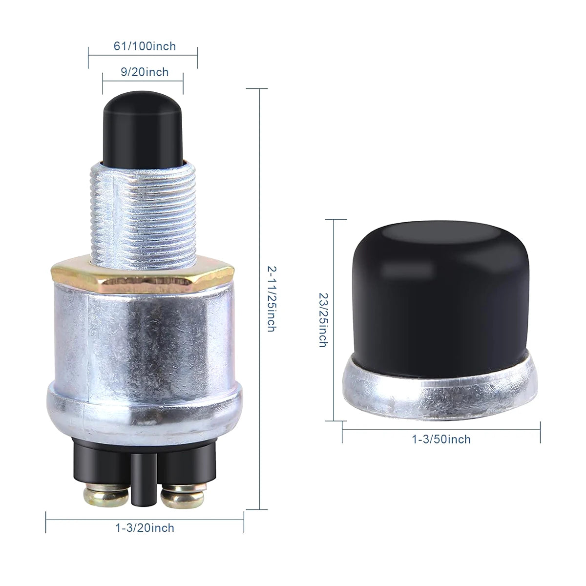 3pcs 60A Ignition Engine Start Switch Waterproof Push Starter Switch For Car Truck Boat yacht Horn Replacement Button Car