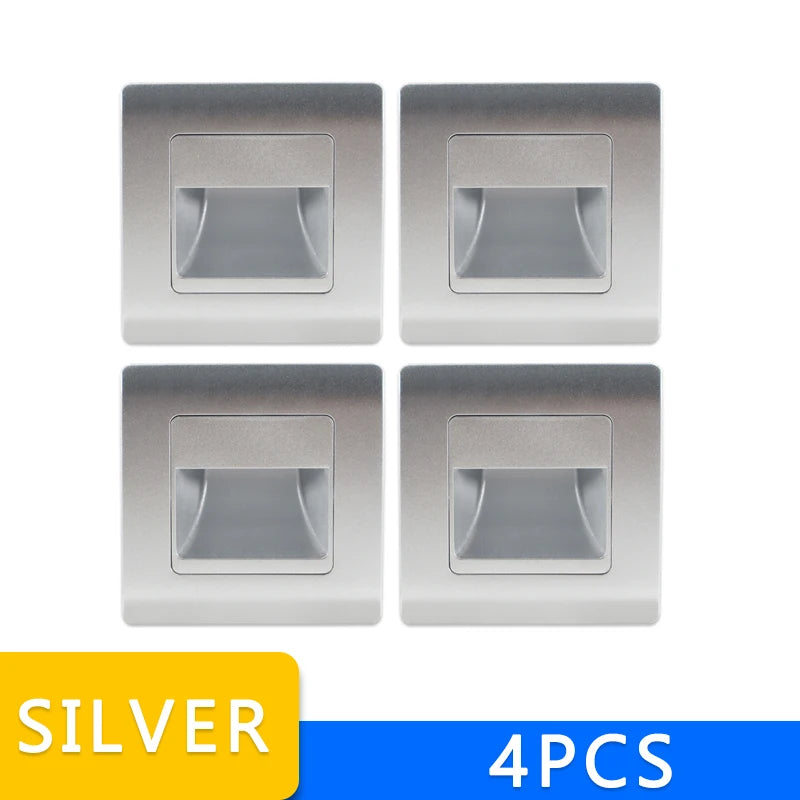 Led Stair Light 4 Colors PIR Sensor Wall Light AC110V 220V Recessed Footlight Corridor Step Lamp Motion Induction Wall Lamp
