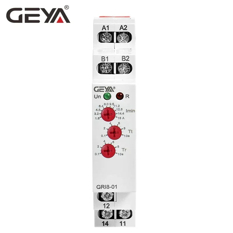 GEYA GRI8-01/02 Over / Under Current Monitoring Relay 10A Current Sensing Relay Din Rail Mounted Current Monitor AC/DC24V-240V