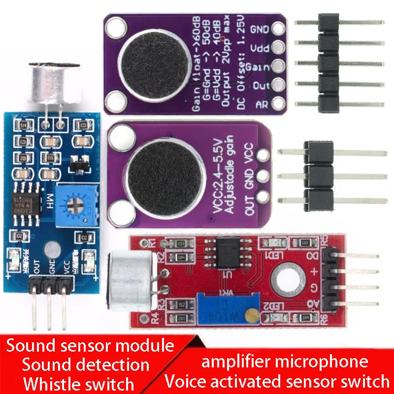 MAX4466 MAX9814 KY-037 Sound sensor module voice control sensor switch sound detection whistle switch amplifier microphone