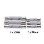 10PCS 0.1A 0.25A 0.5A 1A 1.5A 6X30MM 5X20MM Fast Blow Ceramic Fuse 5*20mm 250V 2A 2.5A 3A 3.15A 4A-30A Slow Break The Fuse Tube