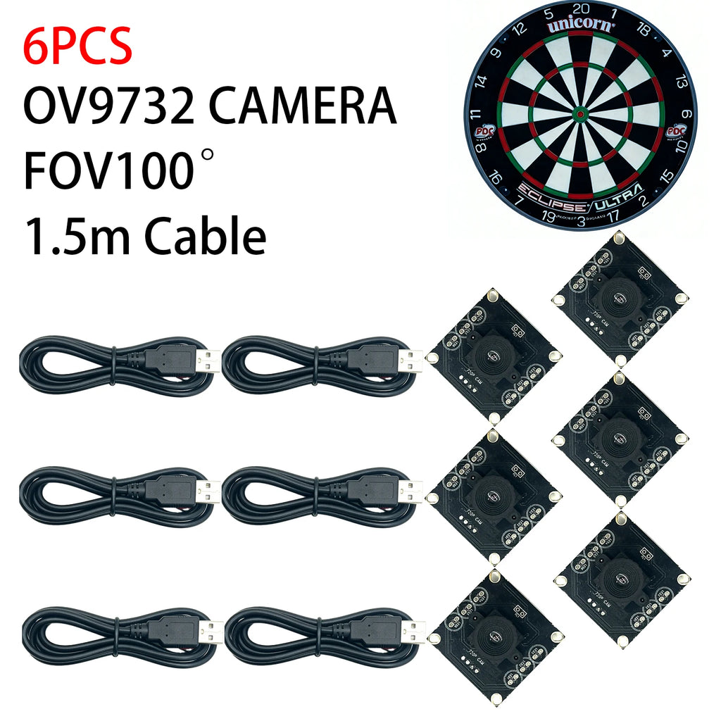 3-Pack OV9732 USB Camera 100° No Distortion 30FPS for Autodarts.io Dart Scoring System Raspberry Pi Mac Linux