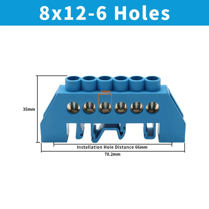 OMCH Terminal Bar 7x10 9x14mm Brass Ground Neutral Block High Conductivity Bridge Connector for Power Distribution Cabinet