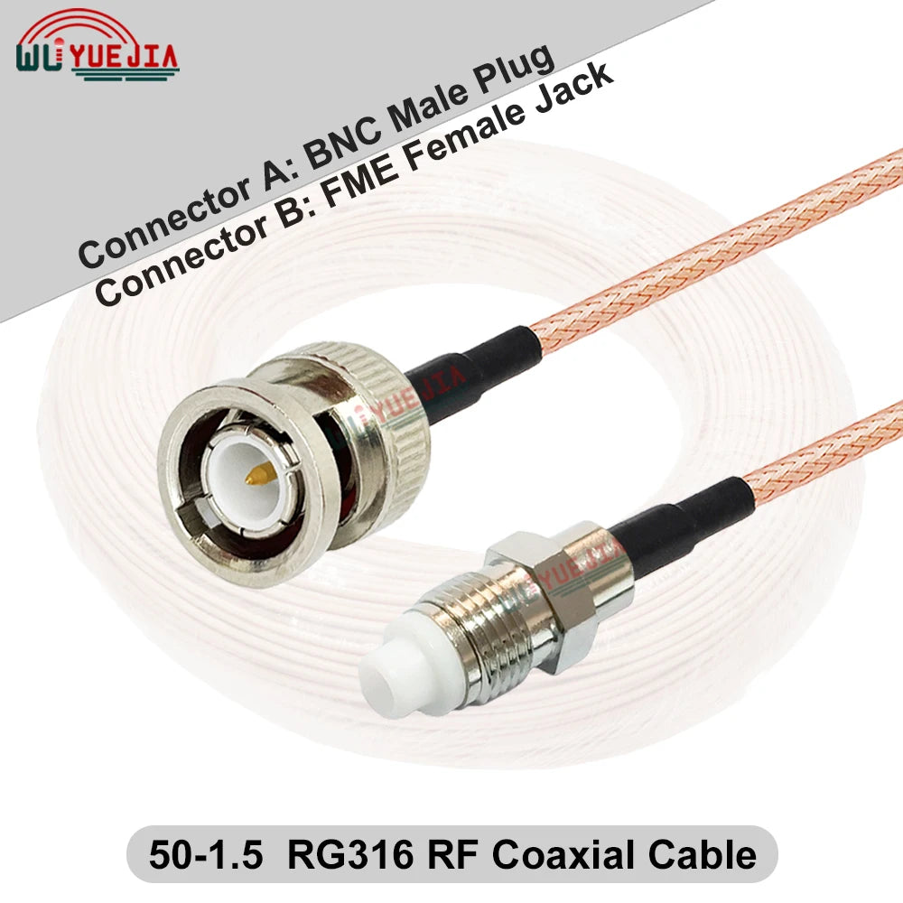 1Pcs FME to BNC Female Waterproof Connector RG-316 Cable Q9 BNC to FME Adapter RF Coaxial Cable Antenna Extension Jumper Pigtail